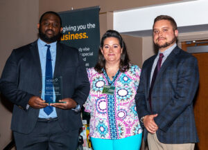 L-R: Brandon Frederick, Core Technology Engineering Manager, Kami Baggett, Industry Expansion Solutions Regional Manager, Kaleb Durham, Core Technology Project Engineer