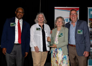 L-R: Phil Mintz, Executive Director Industry Expansion Solutions and North Carolina Manufacturing Extension Partnership; Kathy Alexander, Compliance Officer, MSC; Gesche Morley, Co-owner; Eric Morley, Founder