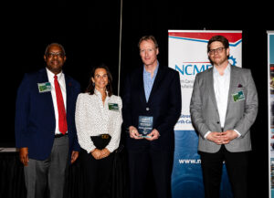 L-R: Phil Mintz, Executive Director Industry Expansion Solutions and North Carolina Manufacturing Extension Partnership; Lauren Dudley, Regional Director, NCEdge; David Storey, CEO; Jay Simmons, Apprenticeship Program Manager