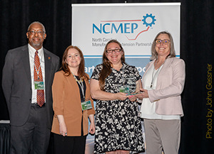L-R: Phil Mintz, Executive Director Industry Expansion Solutions and North Carolina Manufacturing Extension Partnership; Melissa McGurk, International Trade Manager, EDPNC; Julie Detmering, Export Compliance Manager; Diane Jacober, Technical Marketing Manager